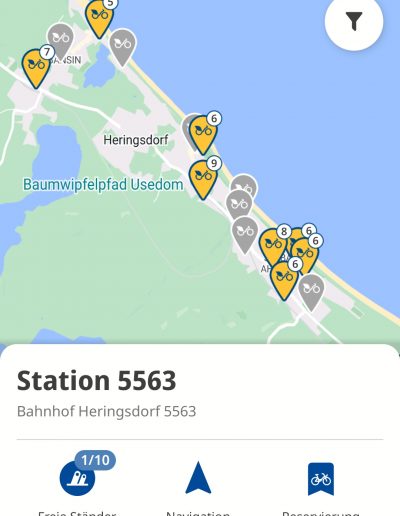 MV-Rad App - Stationsauswahl